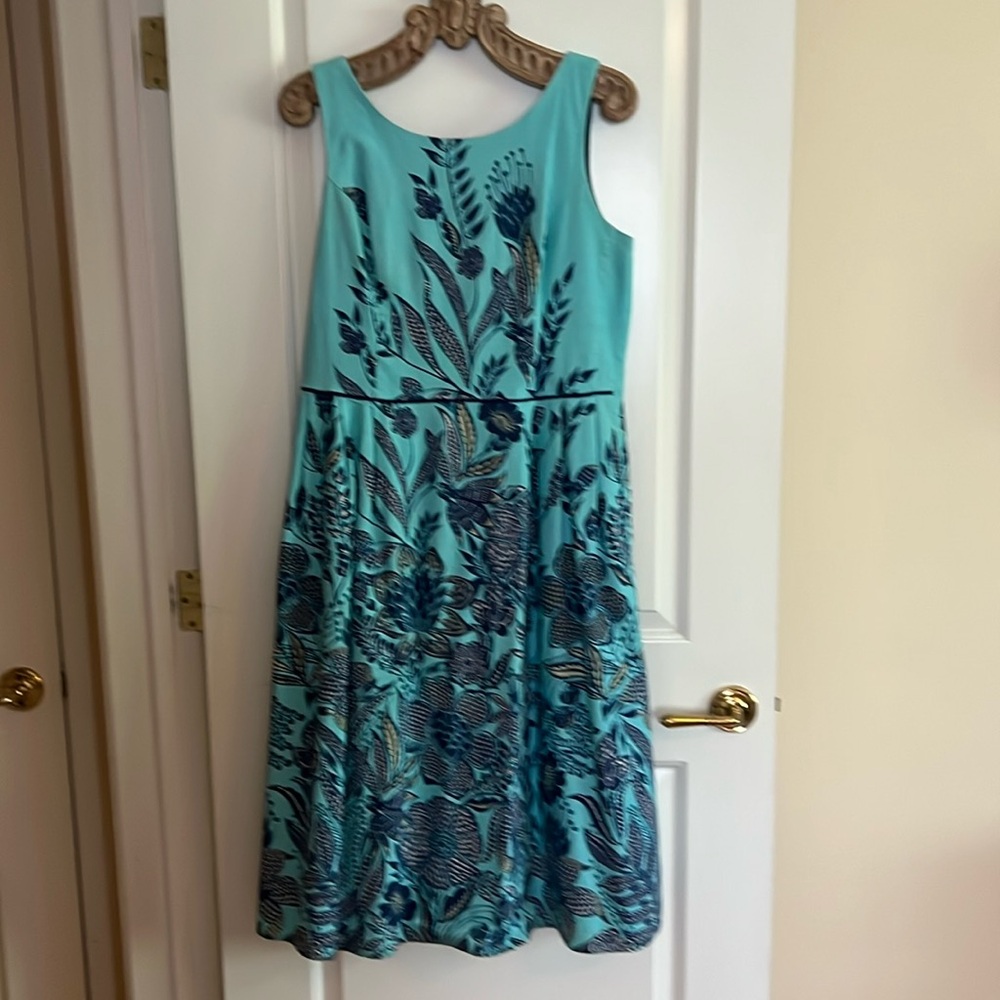 Turquoise border print sundress